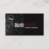 Carte De Visite Noir exceptionnel avec Parties scintillant Stars Q (Devant)