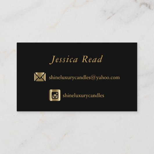 Carte De Visite Noir fait sur commande et or (Dos)