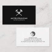 Carte De Visite Noir Fer Travaux Métal (Devant / Derrière)