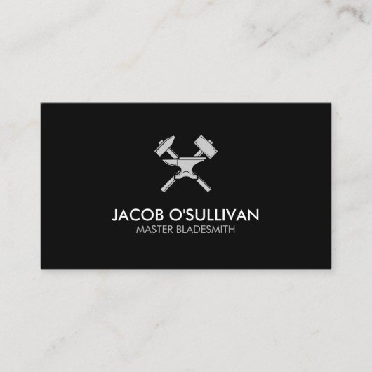 Carte De Visite Noir Fer Travaux Métal (Devant)