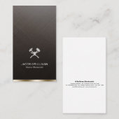 Carte De Visite Noir Fer Travaux Métal (Devant / Derrière)