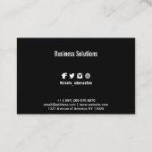 Carte De Visite Noir filtré de photo (Dos)