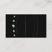 Carte De Visite Noir foncé moderne avec strass lumineux (Dos)