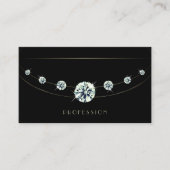 Carte De Visite Noir foncé moderne avec strass lumineux (Devant)