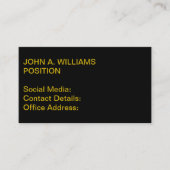 Carte De Visite Noir fou (Le Noir le plus foncé) PERSONNALISABLE (Devant)