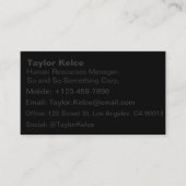 Carte De Visite Noir fou (Le Noir le plus foncé) PERSONNALISABLE (Devant)