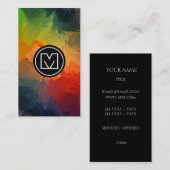 Carte De Visite Noir géométrique (Devant / Derrière)