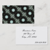 Carte De Visite noir géométrique d'étoile-éclats bleus (Devant / Derrière)