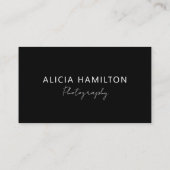 Carte De Visite Noir & Gras | Code et logo QR | Élégant, moderne (Dos)