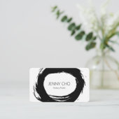 Carte De Visite Noir Gras Peinture Bague Noir Moderne Simple (Debout devant)