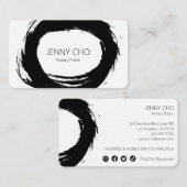 Carte De Visite Noir Gras Peinture Bague Noir Moderne Simple (Devant / Derrière)