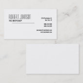 Carte de visite noir gris blanc (Devant / Derrière)