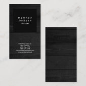 Carte De Visite Noir & Gris Bois Moderne Plain Professionnel (Devant / Derrière)
