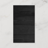 Carte De Visite Noir & Gris Bois Moderne Plain Professionnel (Dos)