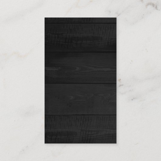 Carte De Visite Noir & Gris Bois Moderne Plain Professionnel (Dos)