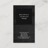 Carte De Visite Noir & Gris Bois Moderne Plain Professionnel (Devant)