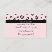 Carte de visite noir, gris et rose (Dos)