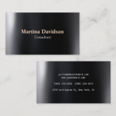 Carte De Visite Noir gris moderne créatif Élégant (Devant / Derrière)