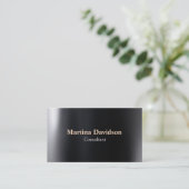 Carte De Visite Noir gris moderne créatif Élégant (Debout devant)