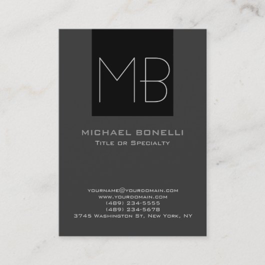 Carte de visite noir gris moderne et tendance (Devant)