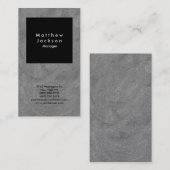 Carte De Visite Noir & Gris moderne Plain Professionnel (Devant / Derrière)