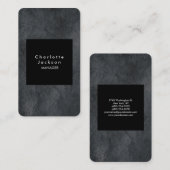 Carte De Visite Noir Gris Moderne Plain Professionnel Élégant (Devant / Derrière)