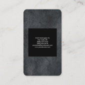 Carte De Visite Noir Gris Moderne Plain Professionnel Élégant (Dos)