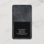 Carte De Visite Noir gris moderne Plain professionnel tendance (Dos)