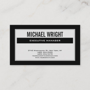Carte De Visite Noir Gris Moderne Simple Minimaliste