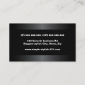 Carte De Visite Noir gris moderne stylisé foncé professionnel (Dos)