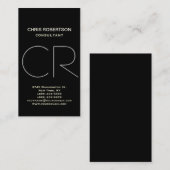 Carte de visite noir gris noir (Devant / Derrière)