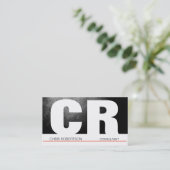 Carte de visite noir gris noir blanc (Debout devant)