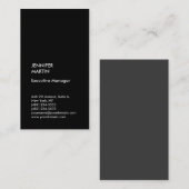 Carte De Visite Noir gris professionnel sobre moderne (Devant / Derrière)