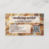 Carte De Visite Noir gris rouge Brown orange or marbre Motif d'art (Dos)