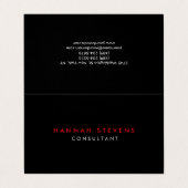 Carte De Visite Noir gris rouge professionnel moderne (Extérieur déplié)