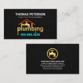 Carte De Visite Noir Grunge Gold Home Plumage (Devant / Derrière)