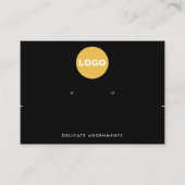Carte De Visite Noir horizontal Ajouter un collier de logo Boucles (Devant)