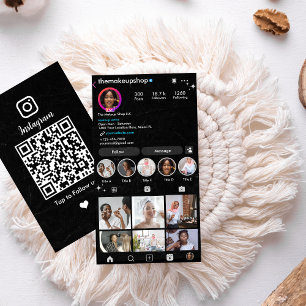 Carte De Visite Noir Instagram   Liste de contrôle des cheveux   M