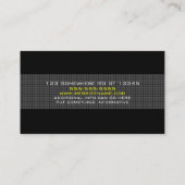 Carte De Visite Noir jaune blanc contemporain (Dos)