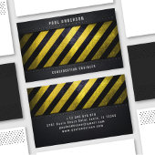 Carte De Visite Noir Jaune Danger Stripes Ingénieur de constructio