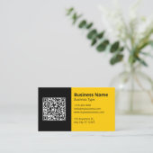 Carte De Visite Noir Jaune Moderne (Debout devant)
