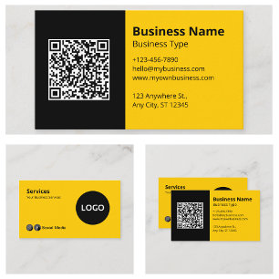 Carte De Visite Noir Jaune Moderne