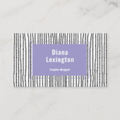 Carte de visite noir Lavender Lignes modernes (Devant)