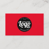 Carte De Visite Noir Logo Rouge Professionnel (Devant)