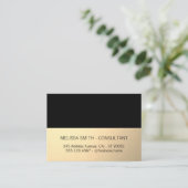 Carte De Visite Noir Lux Or Professionnel Simple (Debout devant)