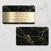 Carte De Visite Noir Marble Professional Business Consultant (Devant / Derrière)