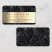 Carte De Visite Noir Marble Professional Business Consultant (Devant / Derrière)