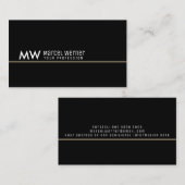 carte de visite noir masculin avec ligne fine (Devant / Derrière)