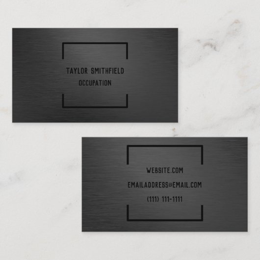 Carte De Visite noir mat (Devant / Derrière)
