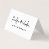 Carte De Visite Noir minimal avec lettres et code QR photo (Devant)